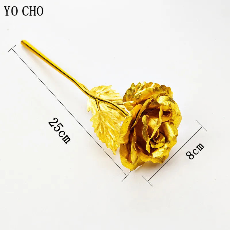 Eternal Rose Colorful Galaxy Artificial Flowers 24K Gold Foil Flower Love Base Flare box for Girlfriend Valentine's Day Gift
