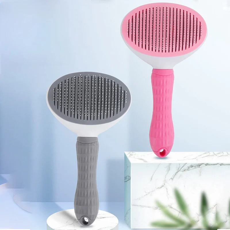 Hot Selling Self-Cleaning Pet Comb Stainless Steel and Plastic for Dogs and Cats Flea Comb From Suzhou