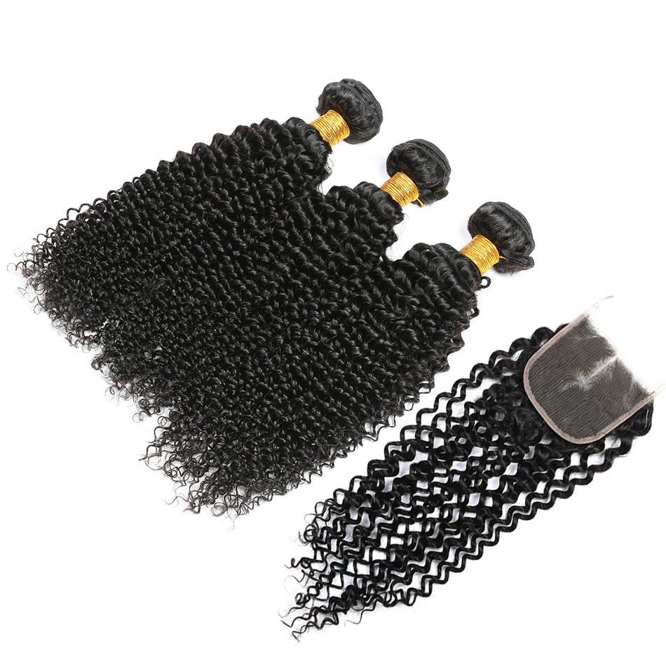 Virgo Kinky Curly Hair Bundles Brazilian Non-Remy Human Hair Extensions Bundles Thick Kinky Curly Bundles