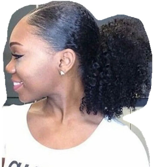 Chic Humain Women Puff Chignon Kinky Curly Hair Ponytail Hairpiece 120g