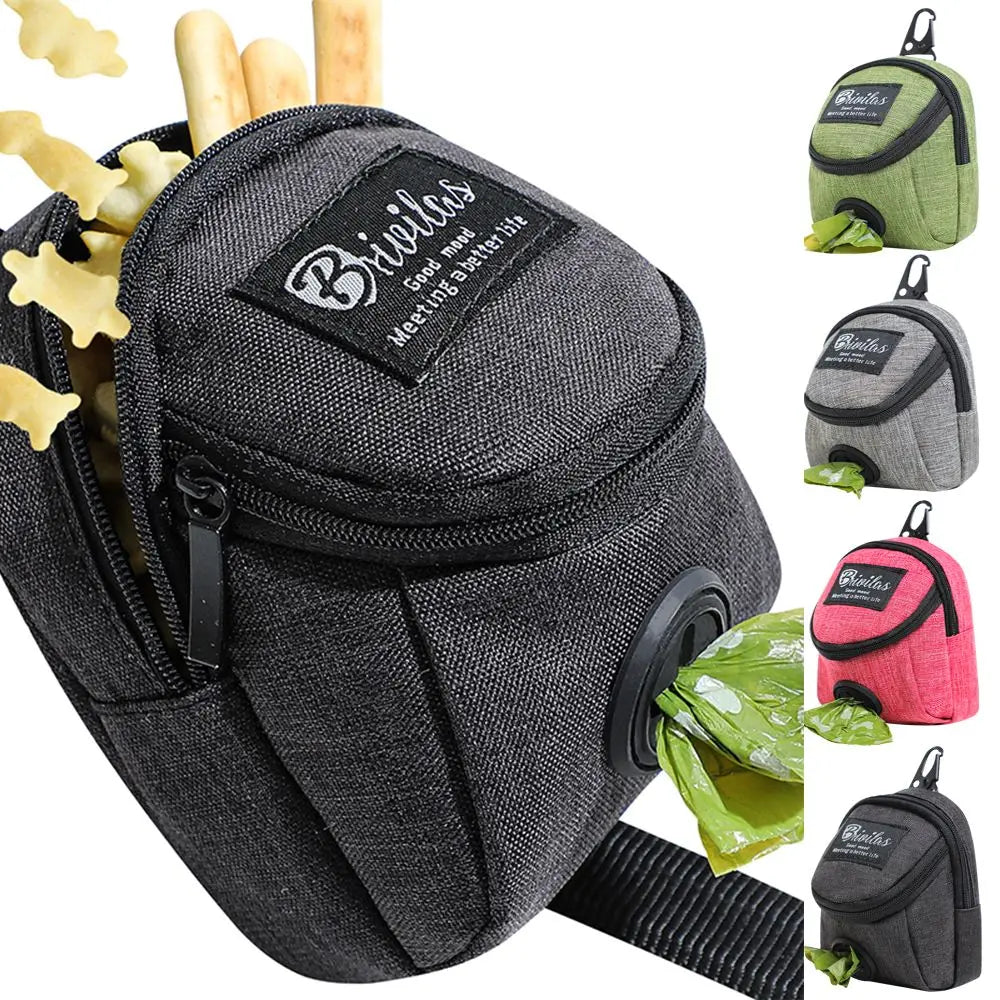 Pet Poop Bags Dispenser Dog Treat Pouch Portable Dog Training Bag Outdoor Travel Dog Poop Bag Durable Pet Accessories