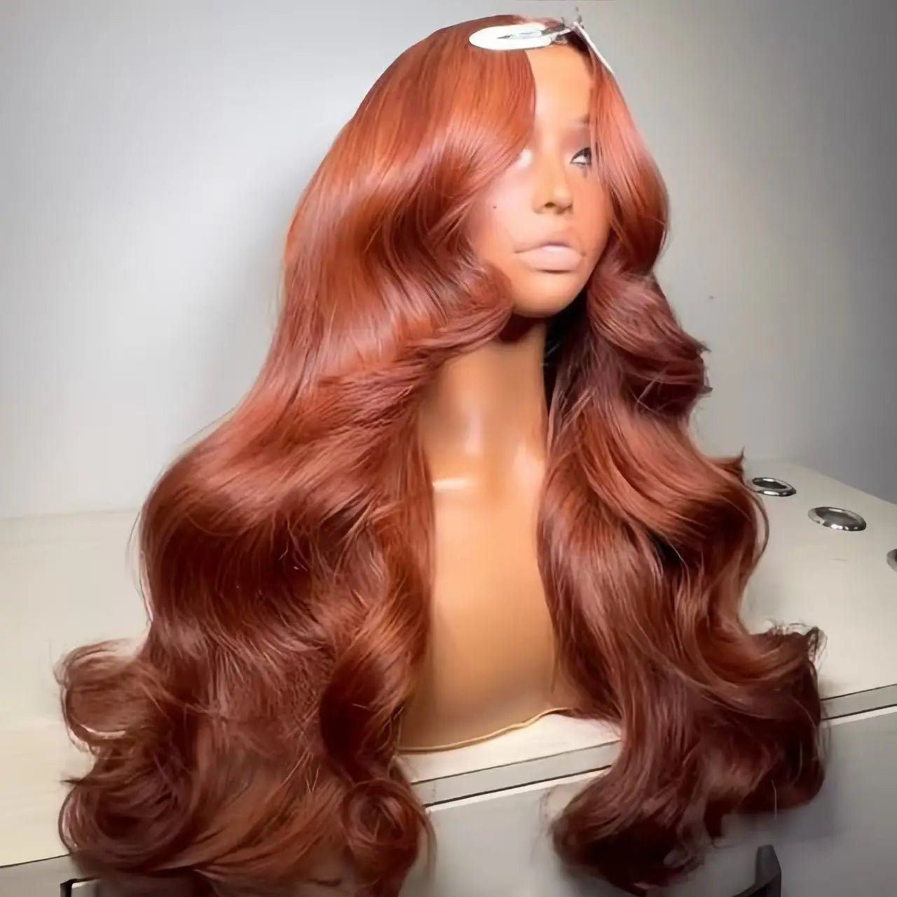34 Inch Reddish Brown Body Wave HD Lace Front Human Hair Wig PrePlucked 13x4 Colored Human Hair Glueless Lace Frontal Wigs