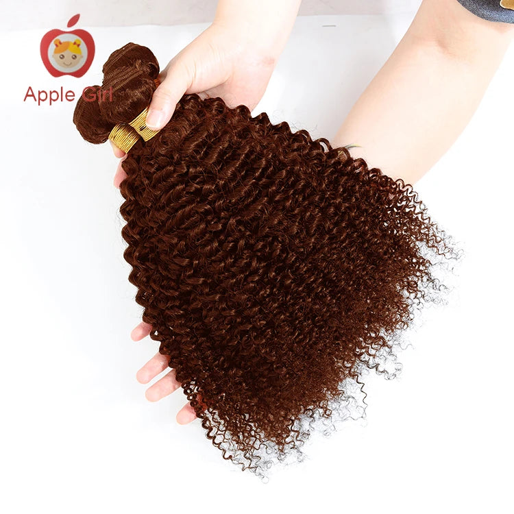 Wholesale Dropshipping 10A Unprocessed Raw Indian Kinky Curly Remy Virgin Hair Light Brown Human Hair Weave Bundles