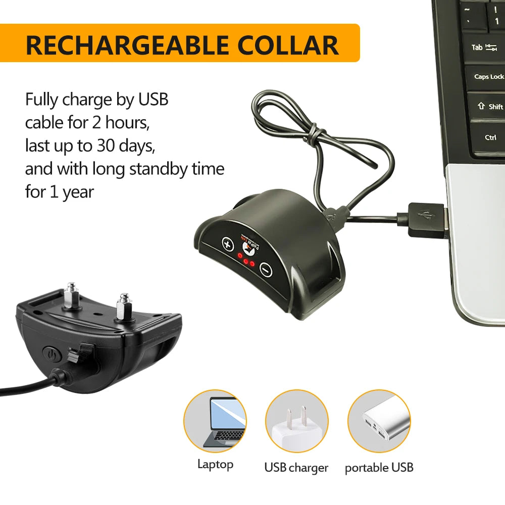 Pet Accessories Rechargeable Vibration Stop Bark Collar Smart Automatic Anti Barking Dog Collar