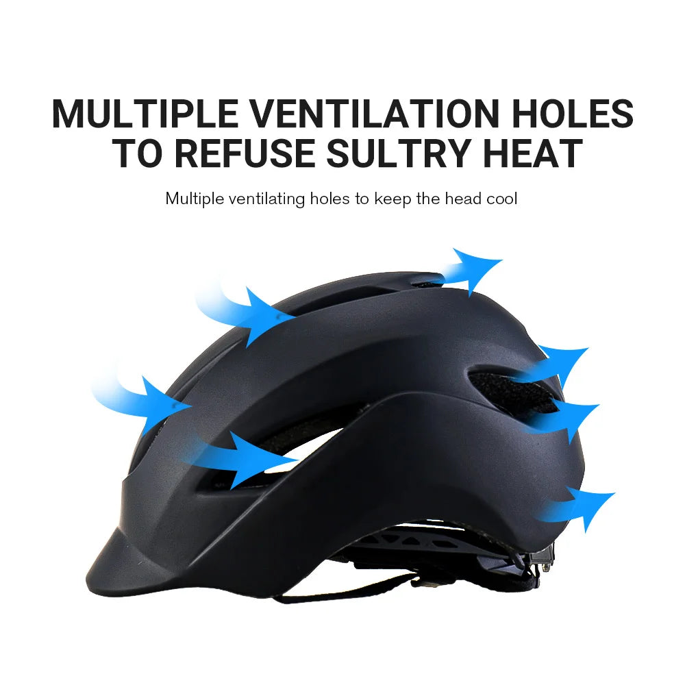 Outdoor Dual-Sport Full Face LED Light Electric Scooter & Motorcycle Helmet for Road & Ebike Riding Sports Safety Helmet