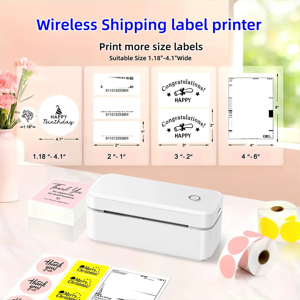 Marklife Portable 4-Inch Thermal Shipping Barcode Label Printer Hot Sale 110mm USB for Sticker Printer Machine 100 X150mm