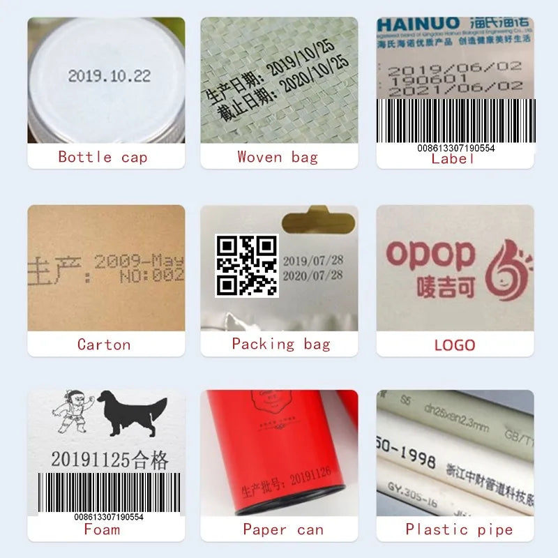 YAOMATEC  English 12.7MM Portable Handheld Printer Logo Qr Bar Code Date Number Inkjet Printer for Carton Bags Bottles Paper