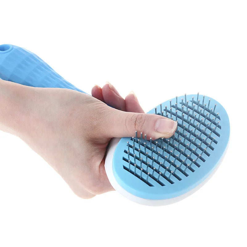 Hot Selling Self-Cleaning Pet Comb Stainless Steel and Plastic for Dogs and Cats Flea Comb From Suzhou