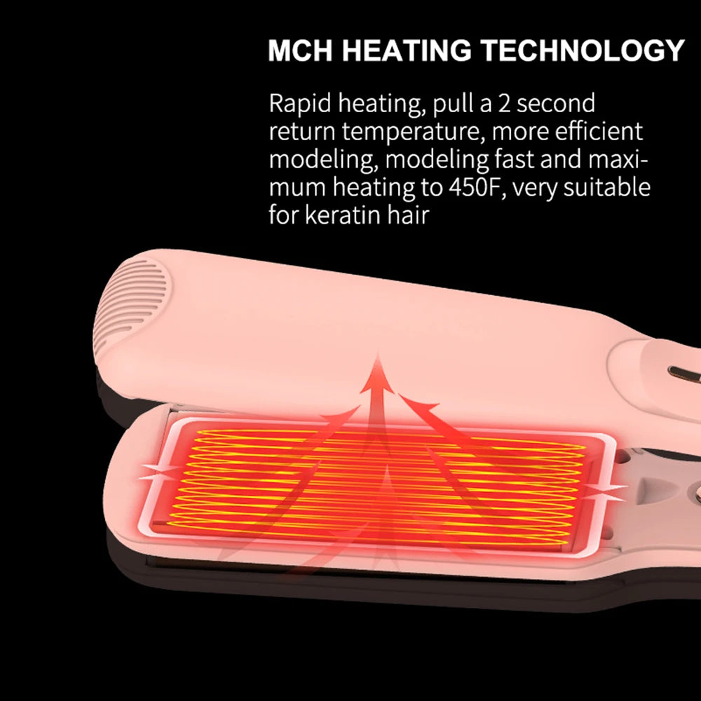 Professional 450F Titanium Electric Hair Straightener Flat Iron Infrared Technology with Private Label for Wholesale