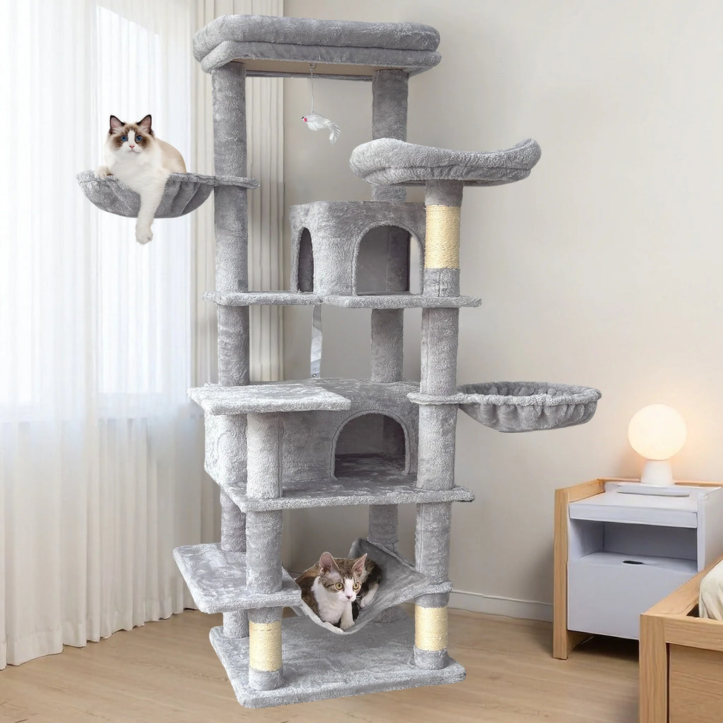 [New Arrivals] Cat Tree MDF Classic Large Perch Style Indoor Playground with Removable Washable Cushion Free Shipping to USA