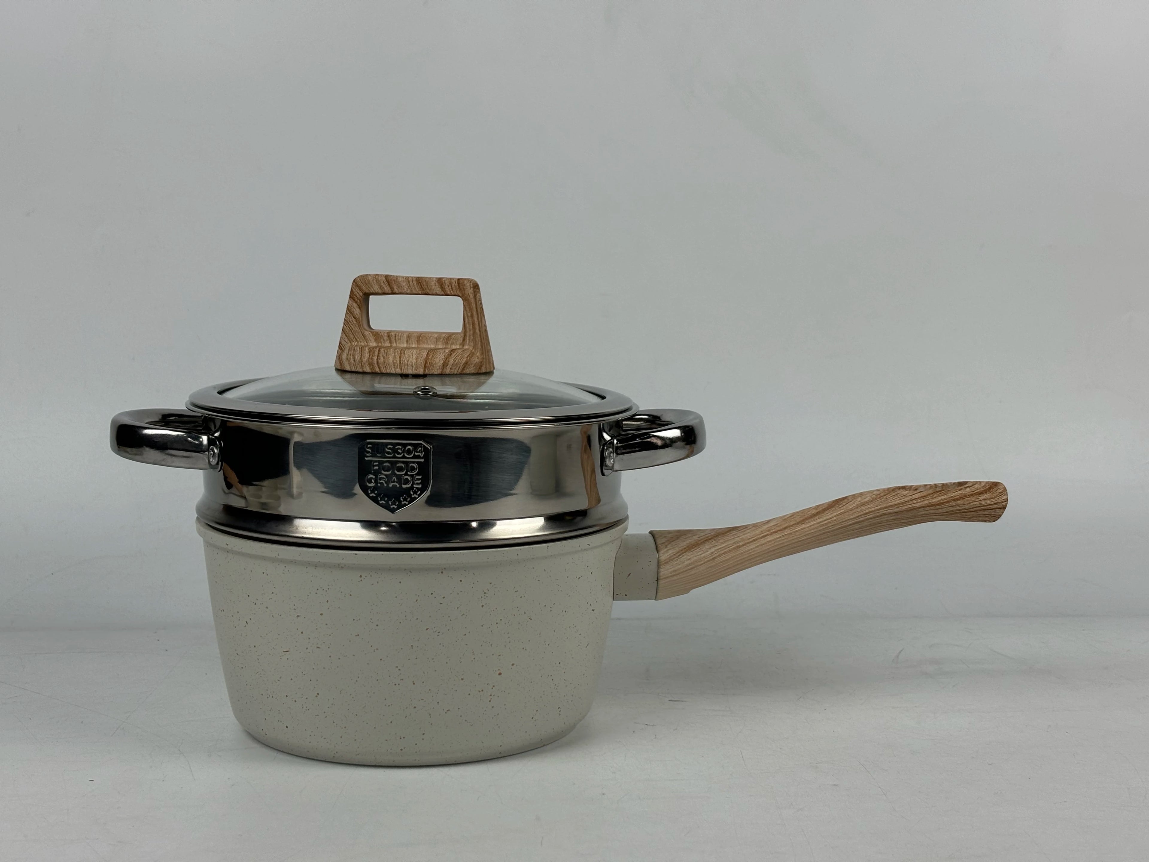 Factory Forged Cookware 21 Pcs Granite Nonstick Coating Saute Pan Casseroles Cookware Set with Steaming Basket and Accessories