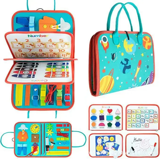 Montessori Education Sensory Soft Book Wool Felt Early Education DIY Board Puzzle Quiet Intelligence Busy Board for Kids