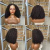 CUSTOMIZED Cuticle Aligned Virgin Brazilian Hair Kinky Curly Hair Wigs High Density Transparent hd Lace 4X4 Lace Closure Wigs