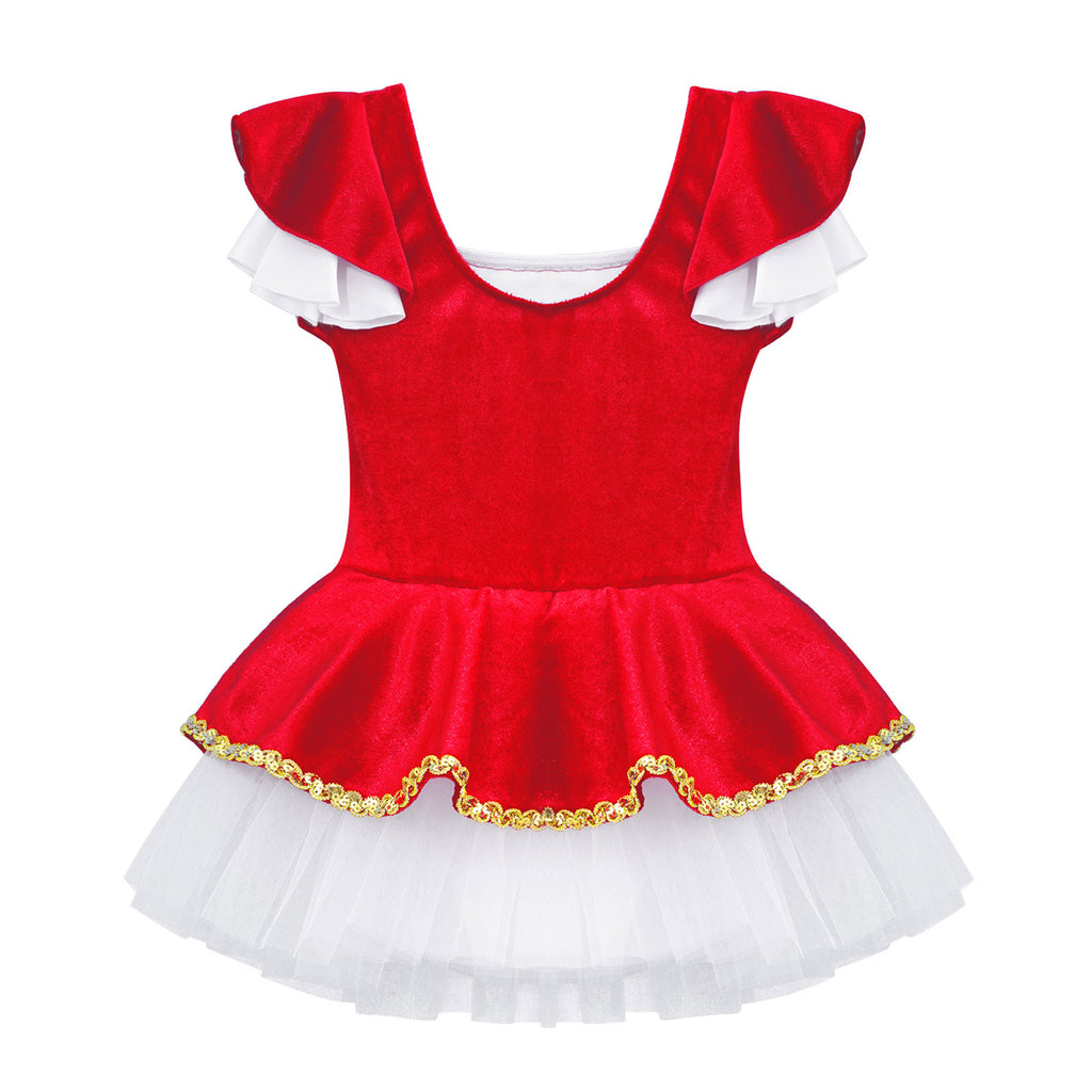 Kids Girls Children Dancer Ballet Dance Dress Gymnastic Leotard Tutu Princess Dress for Stage Performance Clothes Christmas Gift
