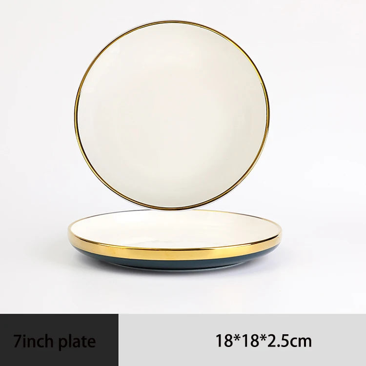Home Premium Good Rim Ceramic Plates Sets Dinnerware Plate Dish