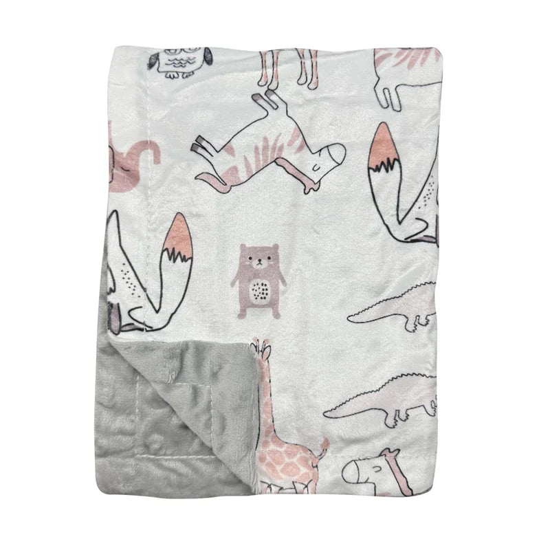 CPC Certification 30x40 Custom Graphics rainbow Blanket Baby Dots Mink Receiving Blanket Swaddle Animal Minky Dot Baby Blanket