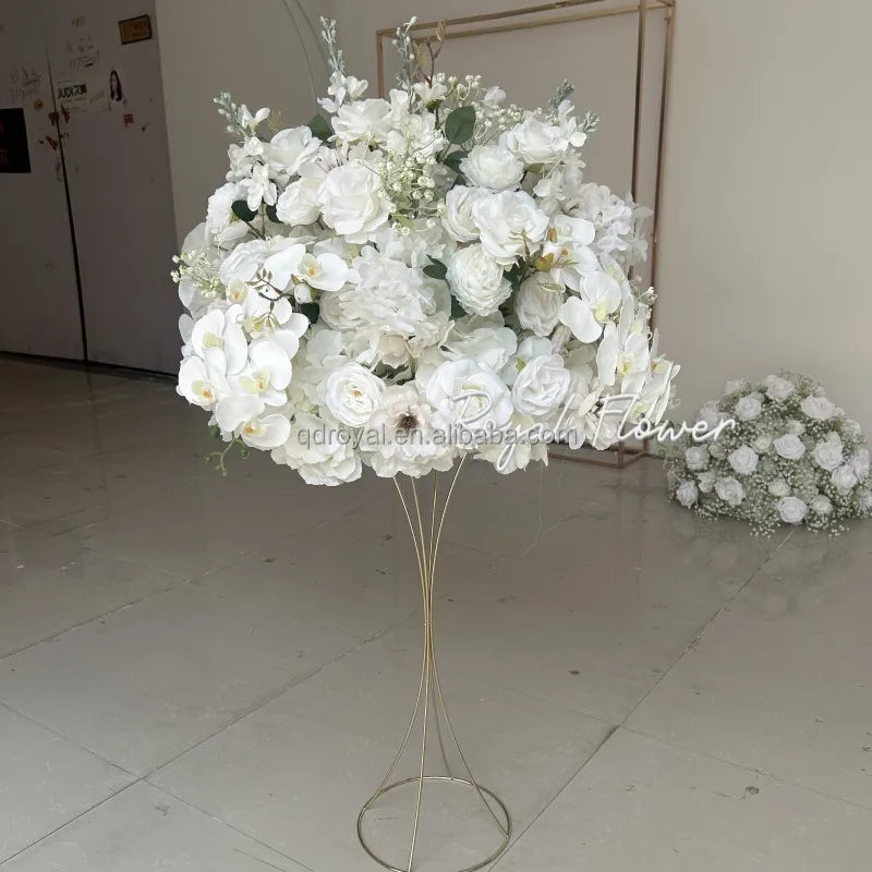 Luxury Wedding Table Candelabra Flower Centerpieces Artificial Flower Arrangement Ball for Display Drops
