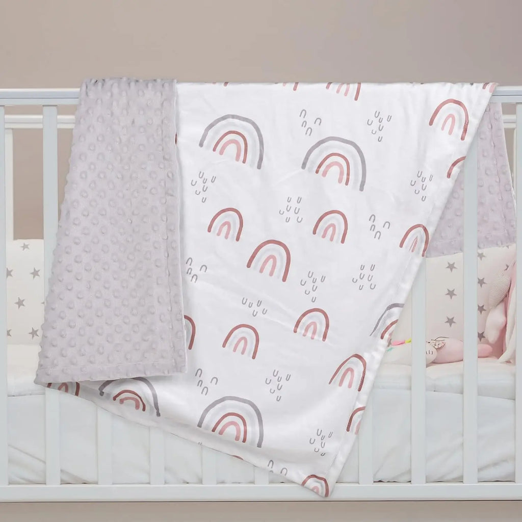 CPC Certification 30x40 Custom Graphics rainbow Blanket Baby Dots Mink Receiving Blanket Swaddle Animal Minky Dot Baby Blanket