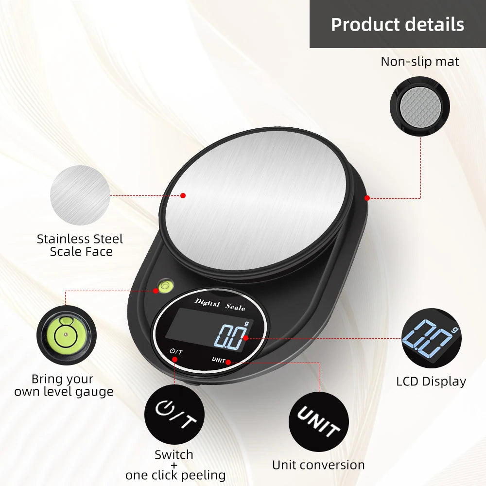 Wholesale 3kg 0.1g Accuracy Stainless Steel Platform Multifunction Kitchen Scale Digital Food Scale
