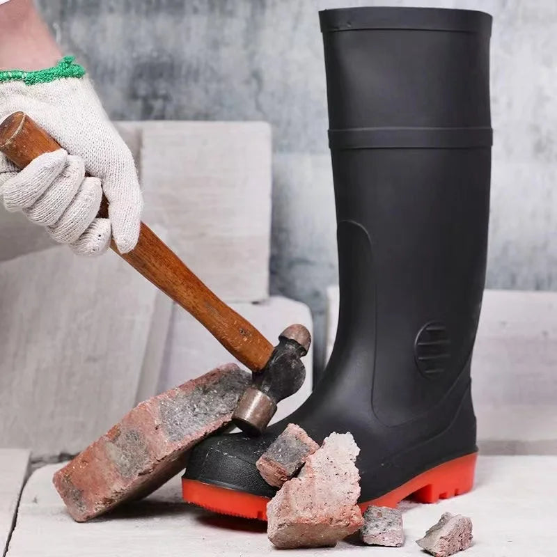 Hard Wearing Waterproof CE Standard Acid Resistant Industrial Steel Toe Safety Outdoor New Style Unisex Rain Boots