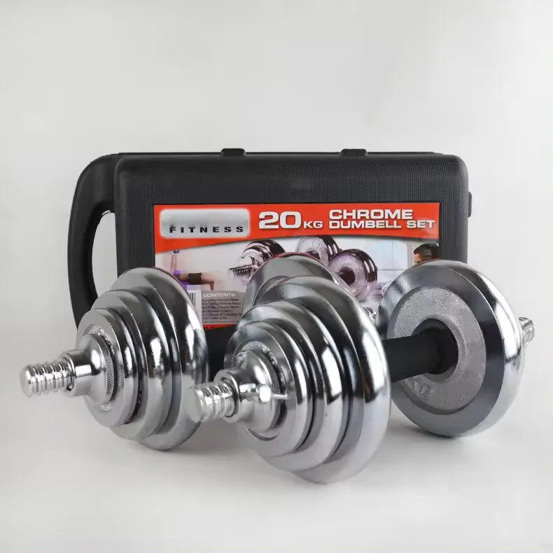 Hot Sale Cheap Gym Home Fitness 10/15/20/25/30/35/40/45/50KG Electroplate Cast Iron Weights Adjustable Dumbbell Set