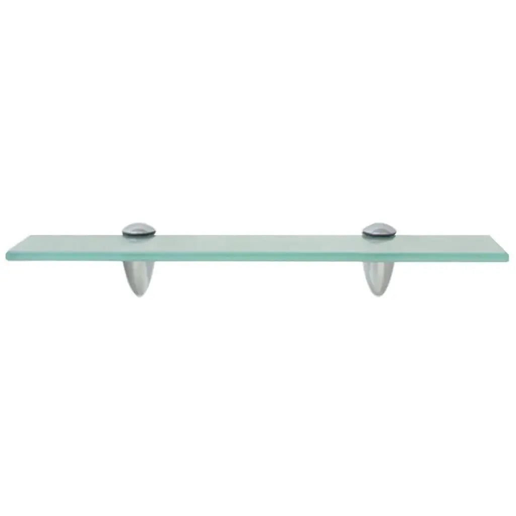 W2B VidaXL Modern Design Clear Tempered Safety Glass Floating Shelf Zinc Alloy with Polished Finish for Hotels and Apartments