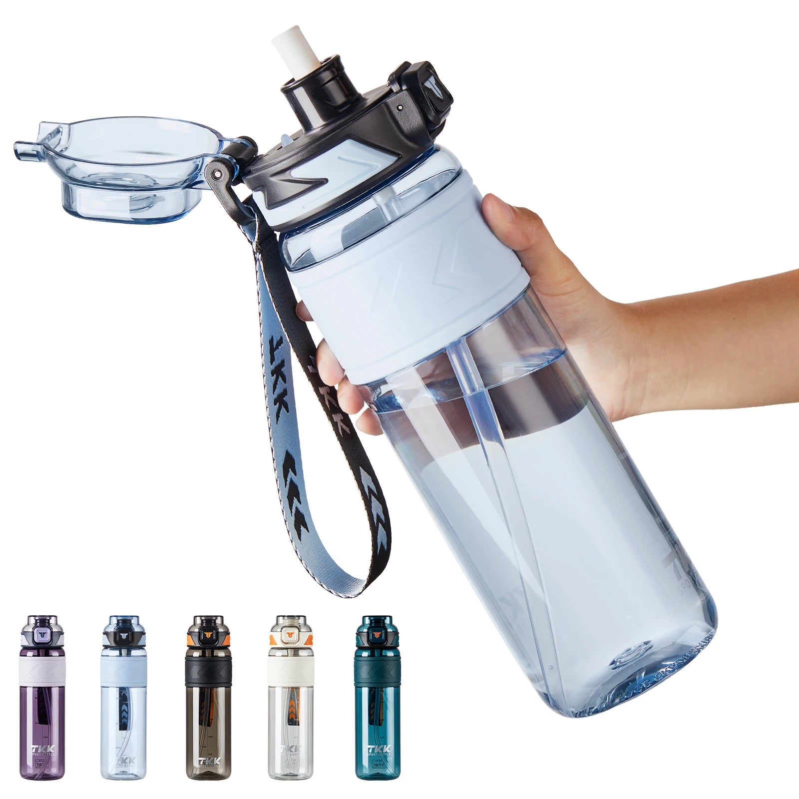 Wholesale Large Capacity 600ml 800ml 1L Tritan Gym Water Bottle Customized Logo for Workouts Travel Applicable for Hiking