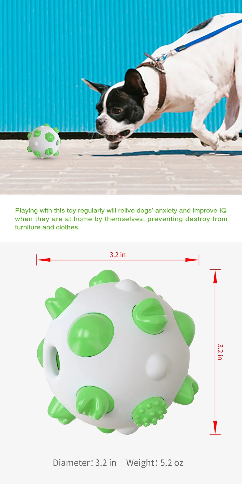 Funland Modern Eco-Friendly Waterproof Natural Rubber Dog Pet Chew Ball Toy for Outdoor Training Carton