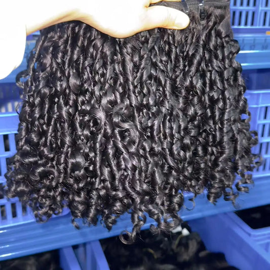 Raw Bundles Human Hair Wholesale Burmese Curl Hair Bundles Vietnamese Burmese Kinky Curly Hair, Cambodian Natural Wavy Bundles