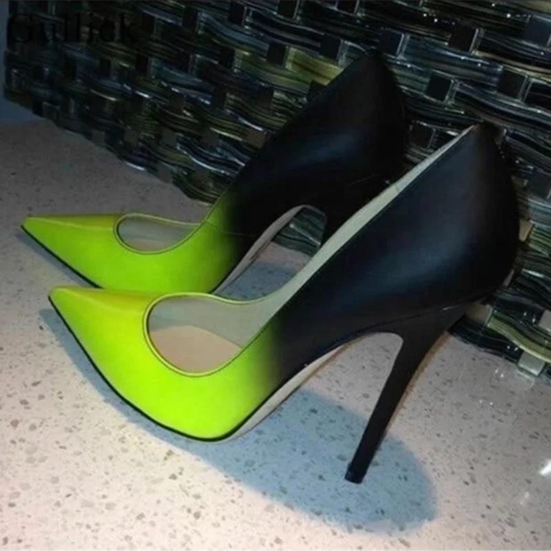 Large Size Leopard Patent High Heel Shoes for Women Girls Night Club Party Wear Summer Slip-On Style Thin Heels