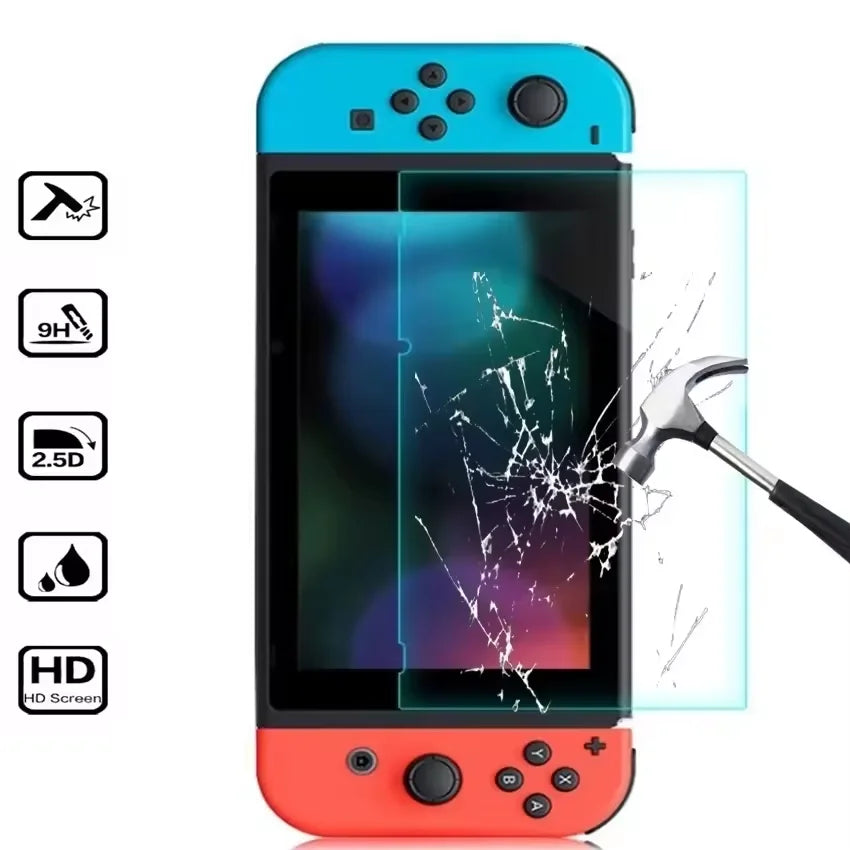 Retail 2-Pack 9H 2.5D Tempered Glass Flim Screen Protector for Nintendo Switch OLED Switch Micas Lite Protector