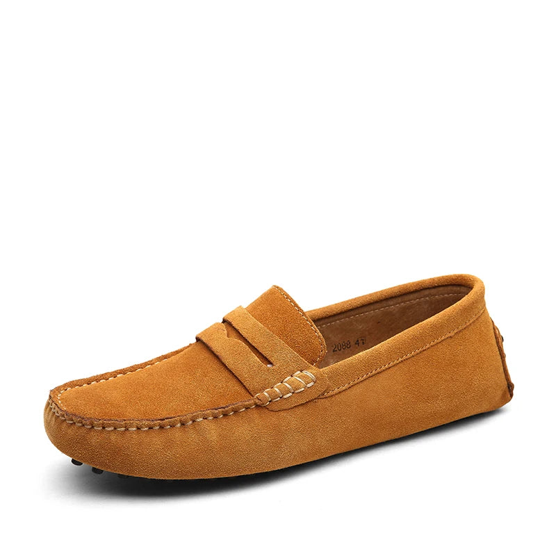 Men Casual Shoes Fashion Pea Shoes Handmade Suede Genuine Leather  Loafers Moccasins Slip on Men's Flats Driving Shoes Big Size