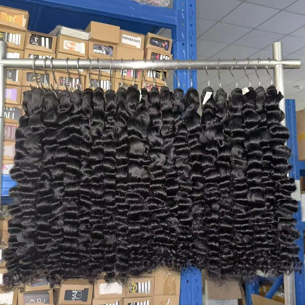 Wholesale Raw Human Hair Extension Cuticle Aligned Burmese Kinky Curly Hair Bundles