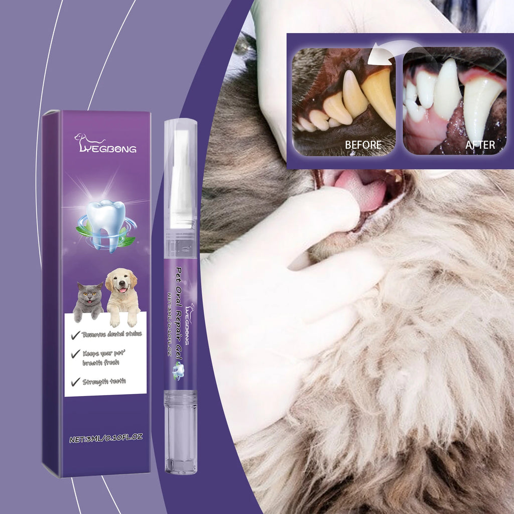 Hot Sale Yegbong Strengthen Teeth Pet Oral Repair Gel Stains Cleaning Yellow Removal Teeth Whitening Pen for Dogs Cats