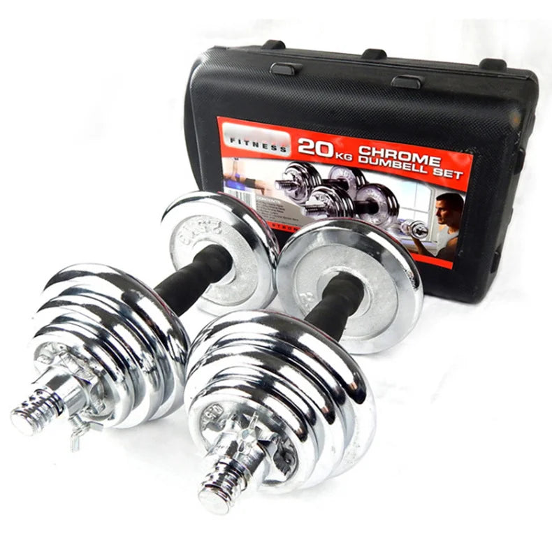 Hot Sale Cheap Gym Home Fitness 10/15/20/25/30/35/40/45/50KG Electroplate Cast Iron Weights Adjustable Dumbbell Set