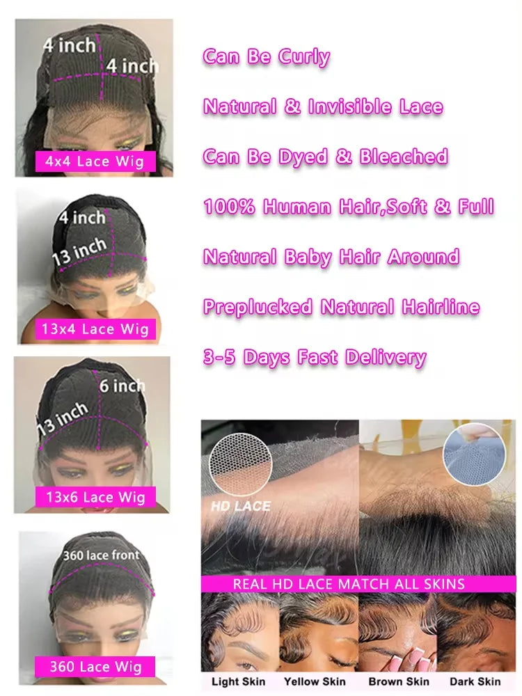 Wholesale Brazilian 13x4 HD Human Hair Transparent Lace Front Human Wig Body Wave Curly HD Lace Frontal Wigs for Black Women
