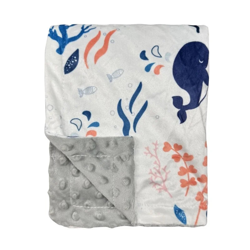 CPC Certification High Quality Custom Sublimation 100% Polyester Organic Dot Super Soft Minky Dot  Baby Blanket for Newborns