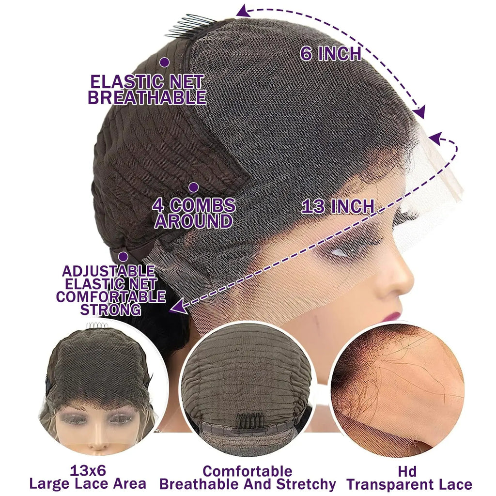 Body Wave Raw Brazilian Hair Wig 13x6 HD Lace Front Human Hair Wig 180% Density Transparent Lace Front Wig for Black Women