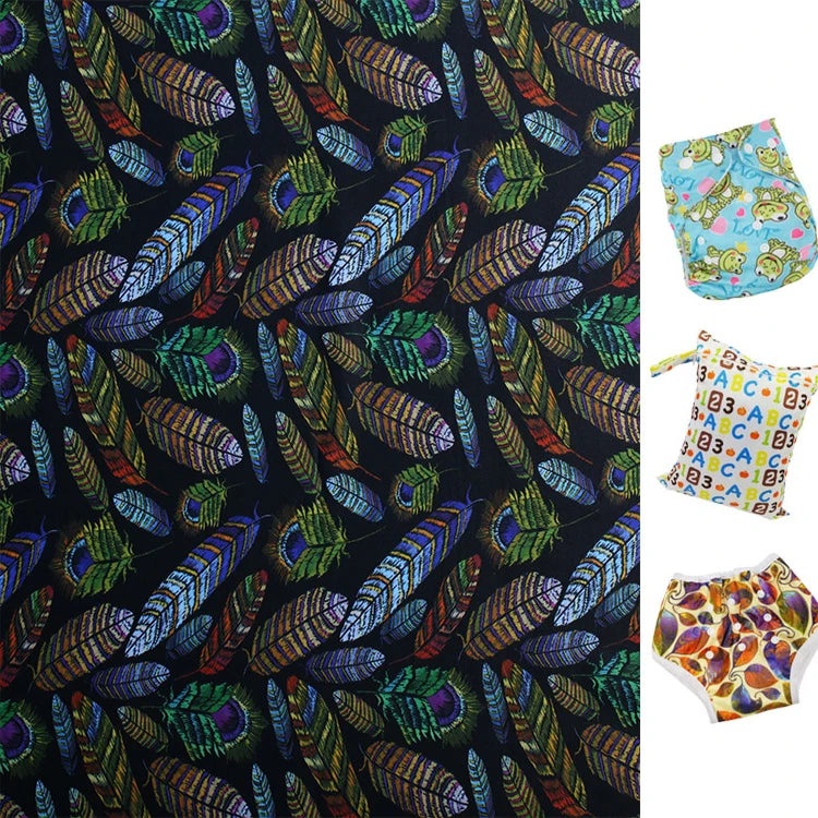 Washable Reusable TPU Digital Print Fabric PUL Fabric for Baby Reusable Cloth Diaper BPA Free Waterproof Fabric PUL for Wet Bag