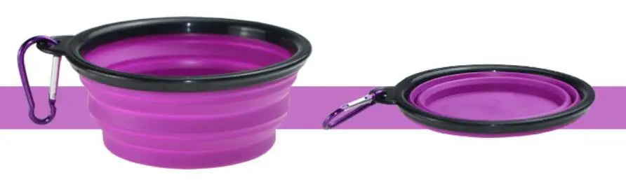 Eco Friendly High Quality Pure Solid Color Dog Silicone Outdoor Collapsible Bowl Cheap Dog Accessories Pet Feeder Bowls