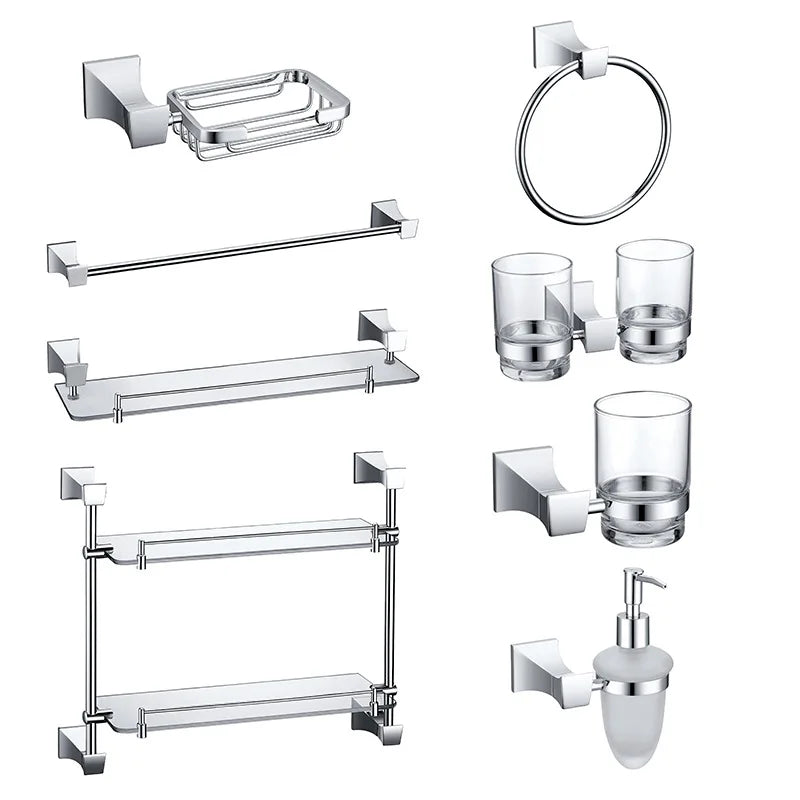 Rose Gold Bathroom Towel Rack Set Wall Mount Bathroom Accessory Set