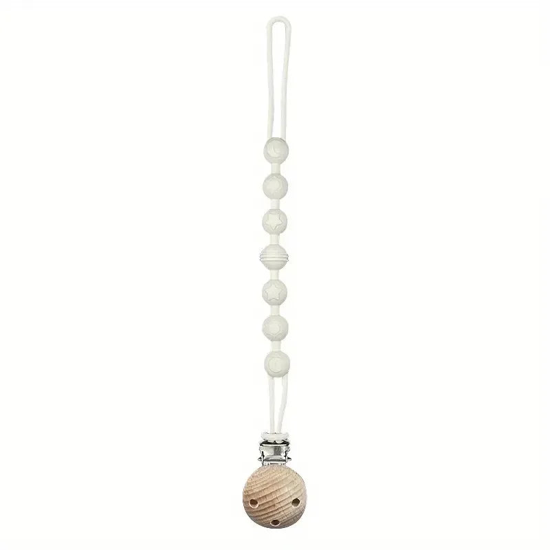 Baby Pacifier Clip Chain Wholesale Chewable Wooden Silicone Dummy Pacifier Clip Food Grade Silicone