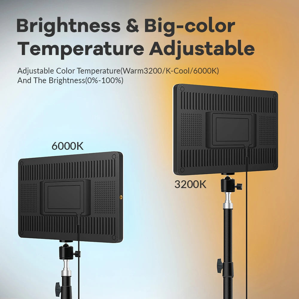 14inch 10inch LED Video Light Panel EU Plug 3200K-6000K Photography Lighting Remote Control For Live Streaming Photo Studio Lamp