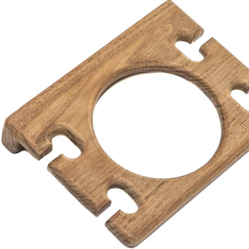 HMS Traditional Solid Teak Toilet Brush Holder and Toothbrush Holder Wall Mount Design