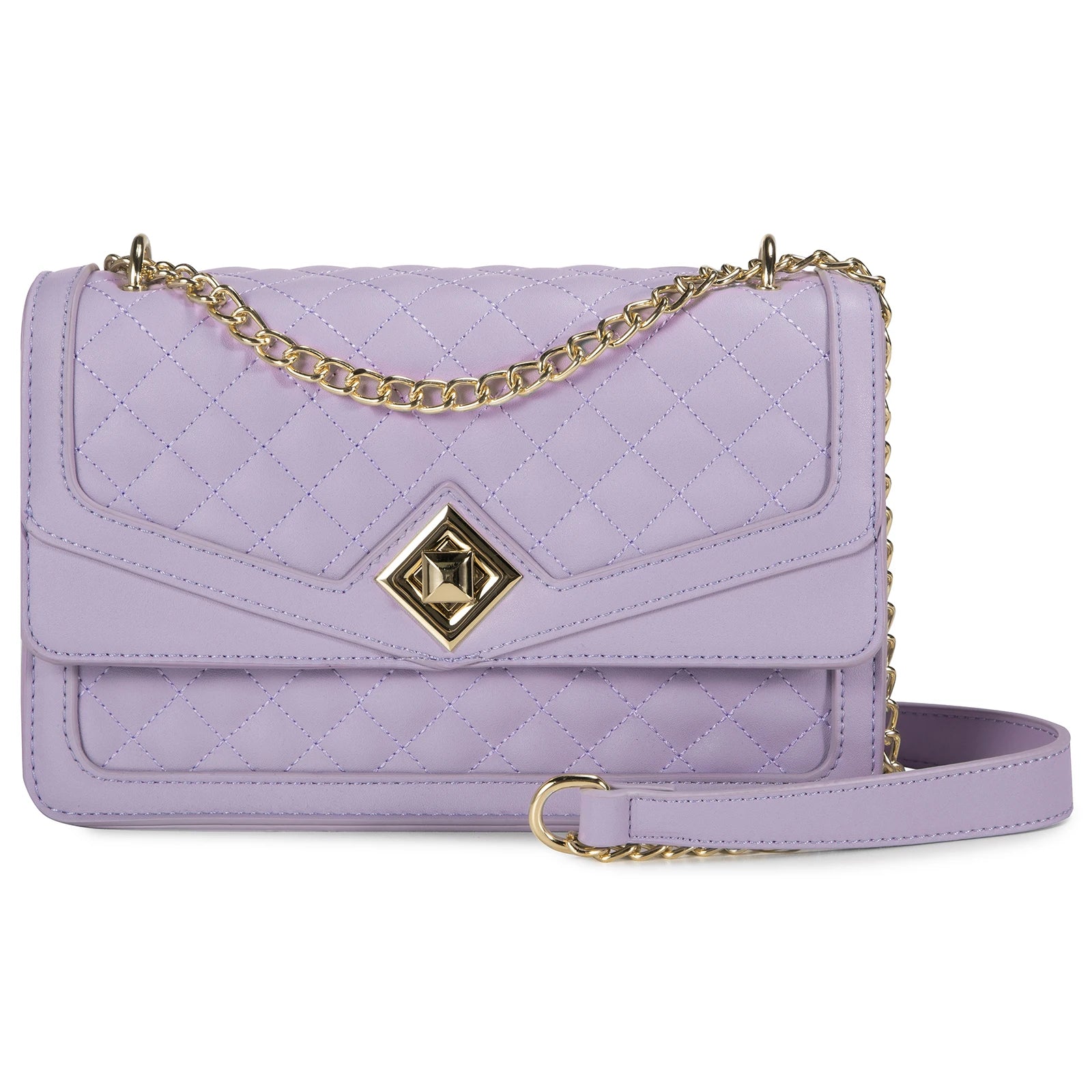LOVEVOOK 2023 Leather Quilted Sling Shoulder Bag With Chain Trendy Clutch Ladies Evening Purse Luxury Crossbody Bags for Women