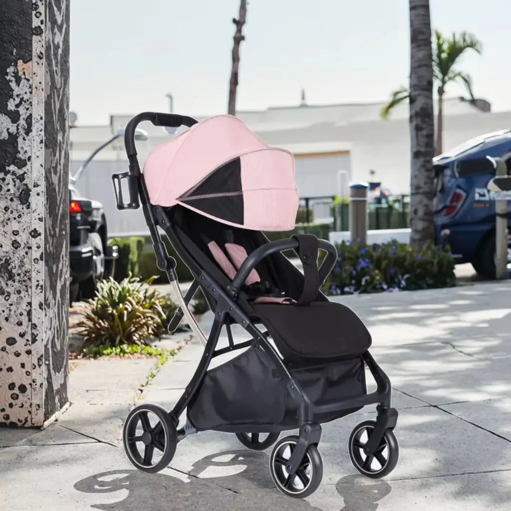 China Mall Baby Stroller Two-in-one Portable Lightweight Foldable Can Be Used Outdoors and in Cafes pink