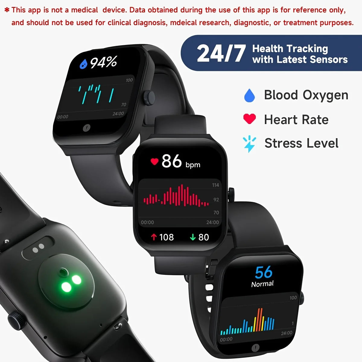 Smart Watch with Wireless Calling,1.83-Inch Full Touchscreen Wireless Smart Watch, Men and Women Smartwatch Answer Make Calls