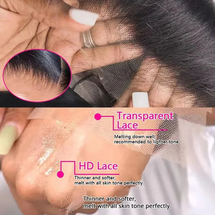 13X4 Transparent Lace Frontal Wig 100% Virgin Brazilian Hair HD Lace Front Human Hair Wig Women Black Baby Hair Vendors 12A