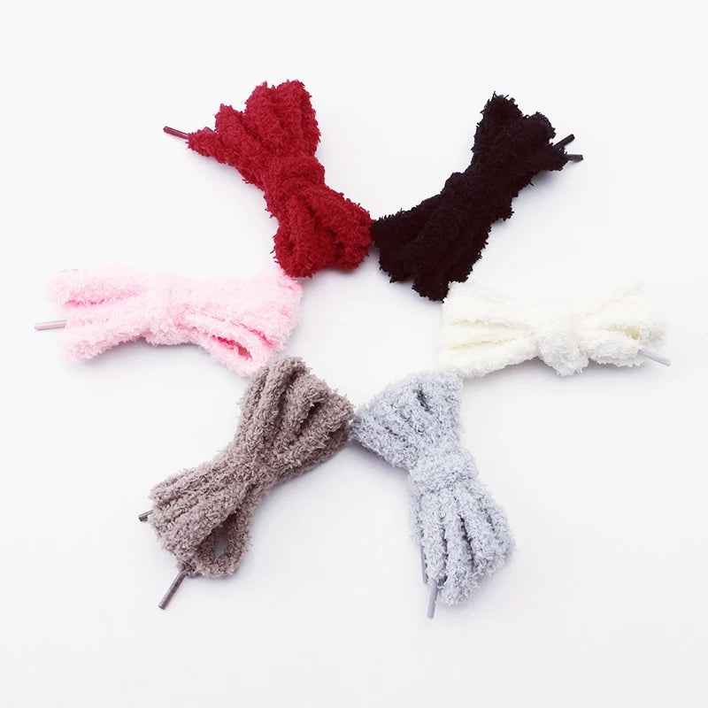 New 1cm Wide Round Plush Shoelace Sneakers Flat Shoes Casual Shoelaces 80cm/100cm/120cm/140cm/160cm Shoes Accessories