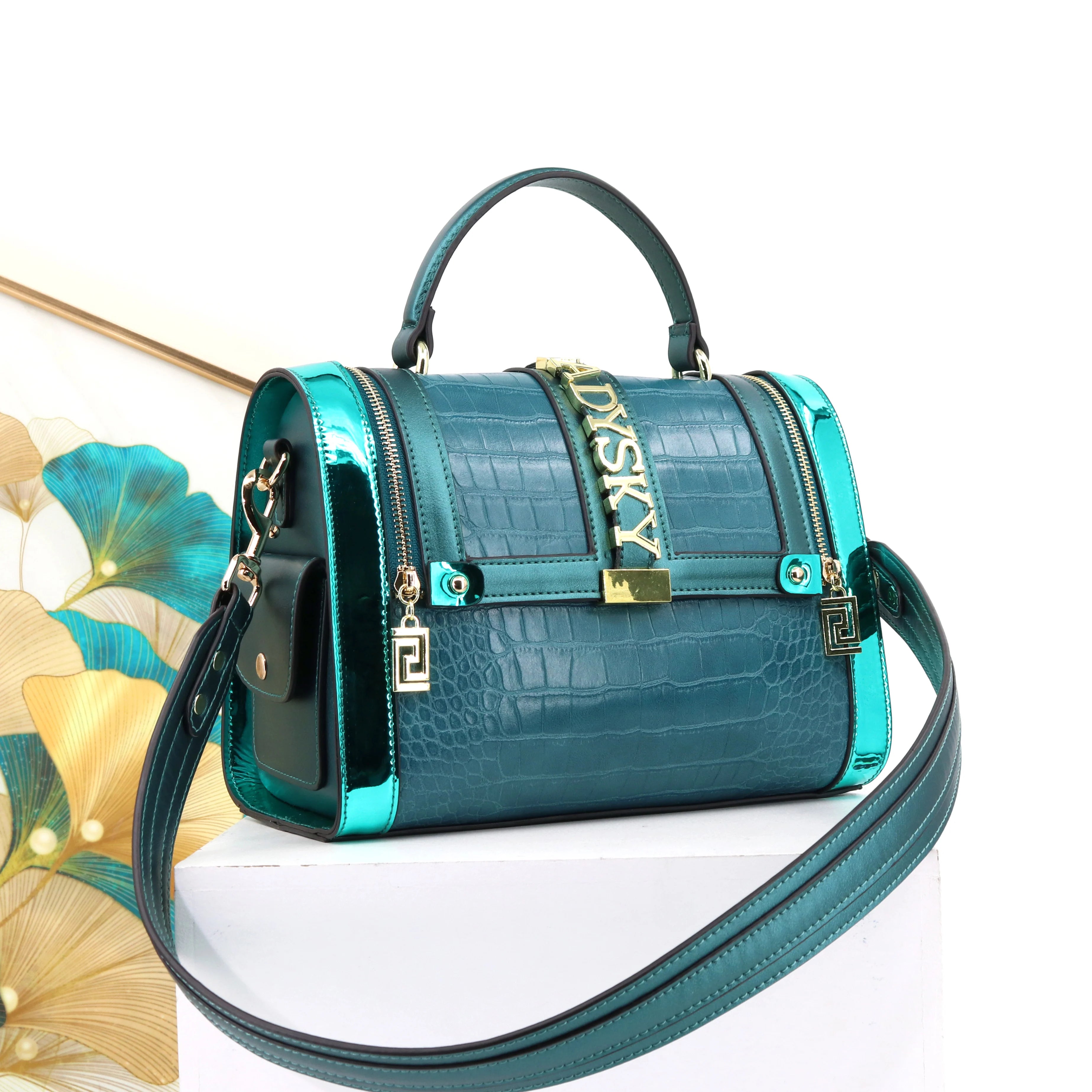 Ladysky Quality Handbags for Women crocodile Ladies Shoulder Bags Top Selling Female Hand Bags Luxury Wholesale Products 28 cm